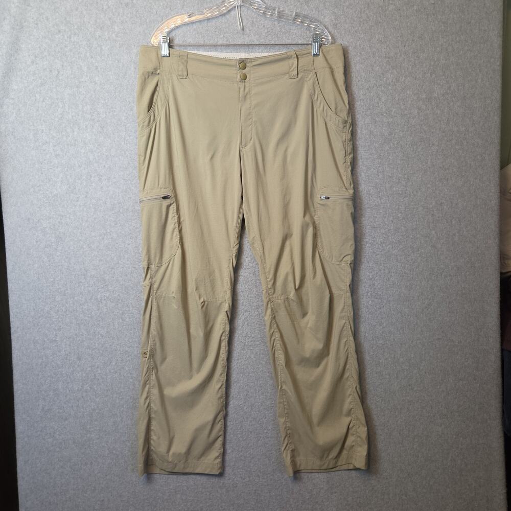 L.L. Bean Khaki Mid Rise Vista Trekking Pants Women's 16 Stretch Pockets